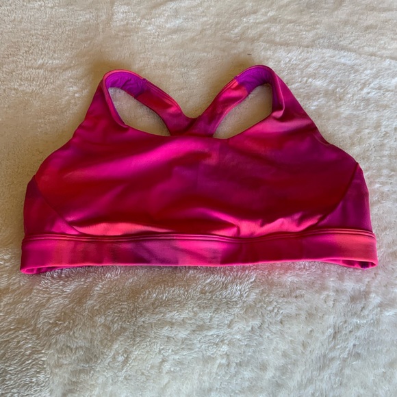 Athleta Pink Sports Bra Size LARGE - Picture 2 of 4